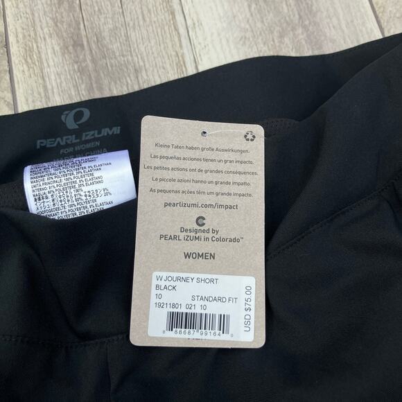 Pearl Izumi Cycling Shorts Sz 10 Black Journey Bike Standard Fit Padded NWT - Picture 4 of 11